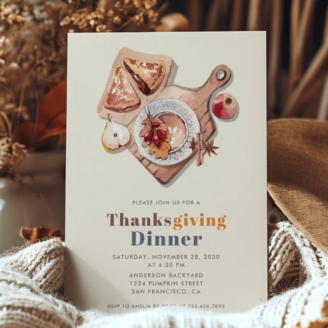 Boho Thanksgiving Dinner Feast Inbjudningar (Skapare uppladdad)