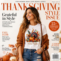 Boho Thanksgiving Kalkon Ge Tack