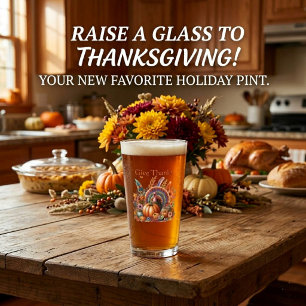 Boho Thanksgiving Kalkon Höst Floral Glaskopp