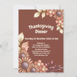 Boho Thanksgiving Middag Inbjudningar