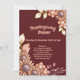Boho Thanksgiving Middagsinbjudan Inbjudningar