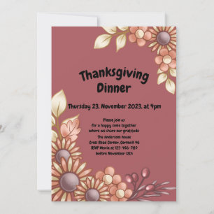Boho Thanksgiving Middagsinbjudan Inbjudningar