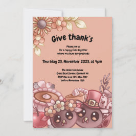 Boho-Thanksgivingens inbjudan till ge-
