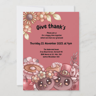 Boho-Thanksgivingens inbjudan till ge-