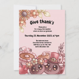 Boho-Thanksgivingens inbjudan till ge-