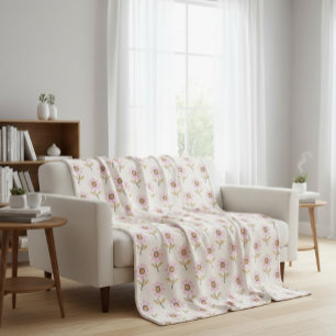 Boho Throw Blanket med den ukrainska folkens Mönst Fleecefilt