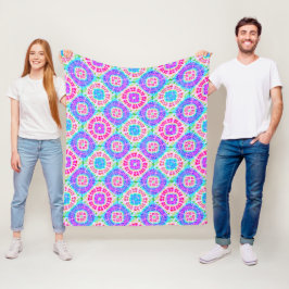 Boho Tie Dye Mönster Cheerful Fleece Blanket