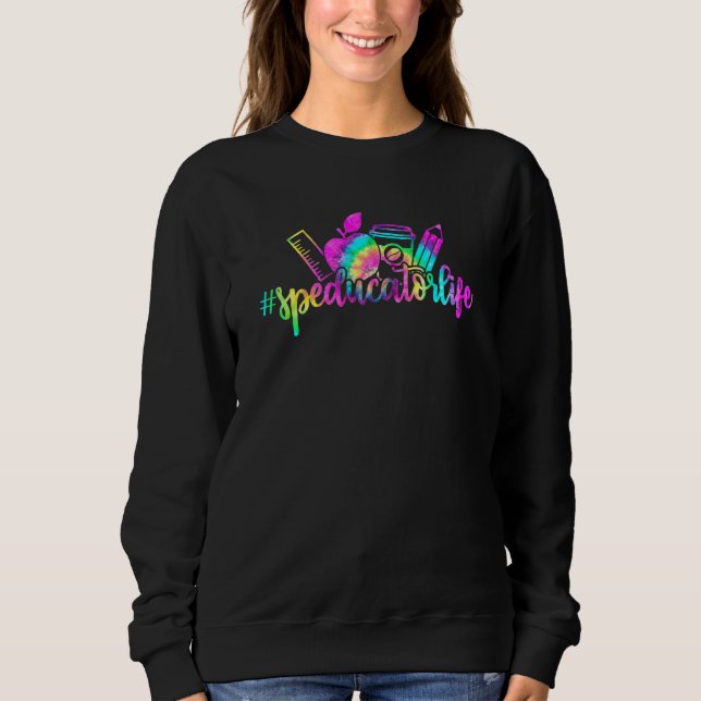Boho Tie Dye Rainbow Speducator Life Teach Kärlek  T Shirt (Framsida)