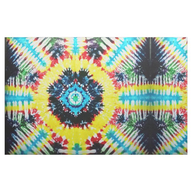 Boho Tie-färgade marinblå röd Aquagult för Folk Tyg (Fat Quarter)