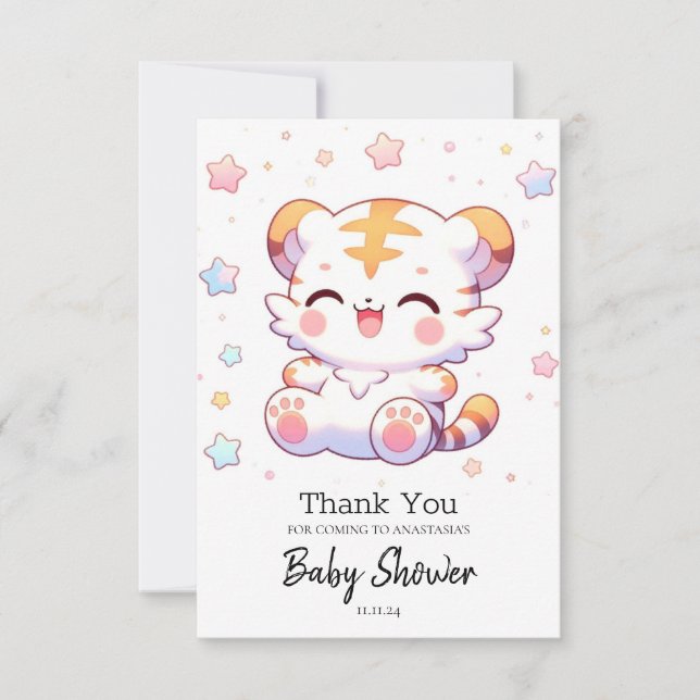 Boho Tiger Baby Shower Tack Kort (Framsida)