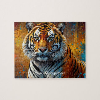 Boho Tiger Puzzle - Vibrant Jungle Wildlife Art Pussel