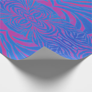 Boho Tiger Rand Rosa och Blue Presentpapper
