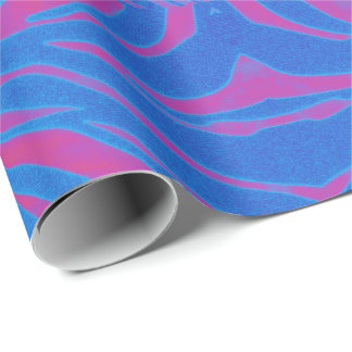 Boho Tiger Rand Rosa och Blue Presentpapper