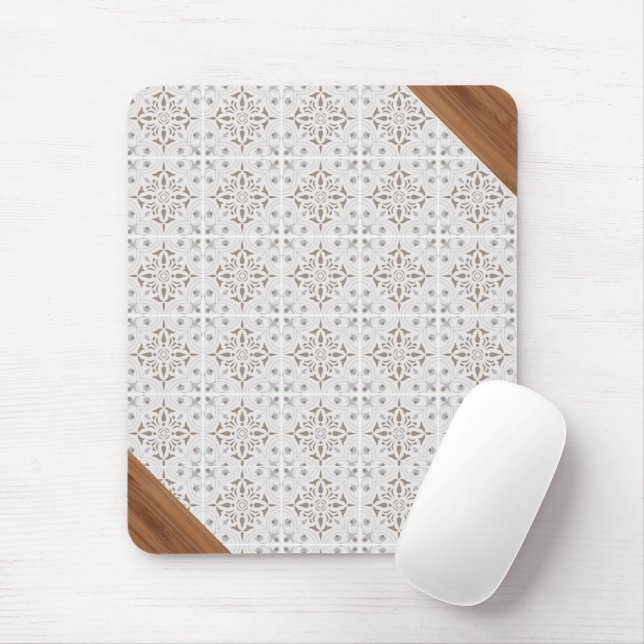 Boho Tile Bamboo Office Bohemian Musmatta (Med mus)