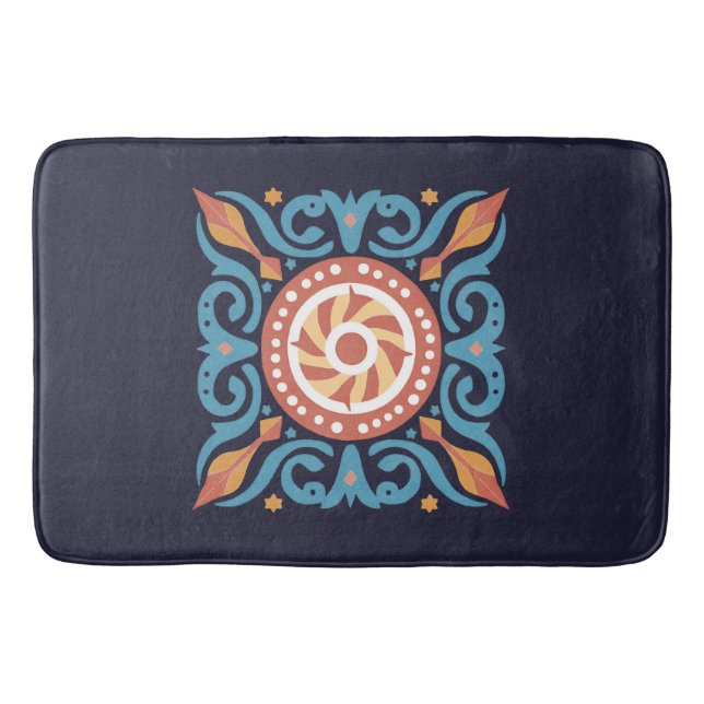 Boho Tile Bath Mat Badrumsmatta (Framsidan)