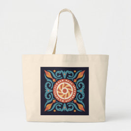 Boho Tile Tote Bag Jumbo Tygkasse