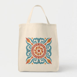 Boho Tile Tote Bag Tygkasse