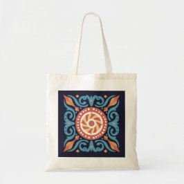 Boho Tile Tote Bag Tygkasse