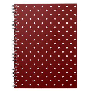 Boho Tiny Polka Dot Cute Burgundy Polka Dots Anteckningsbok