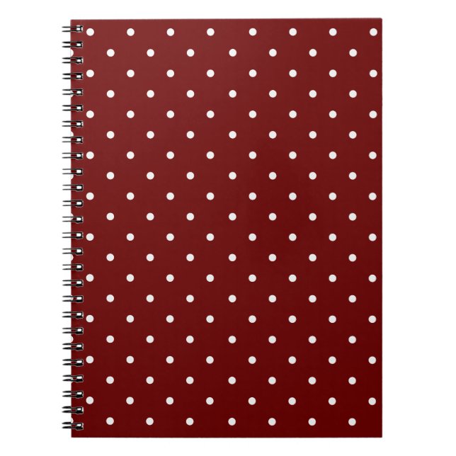 Boho Tiny Polka Dot Cute Burgundy Polka Dots Anteckningsbok (Framsidan)