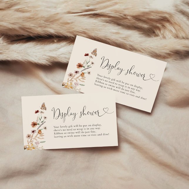 Boho Tiny WildblomBaby Shower Visning Tilläggskort (Skapare uppladdad)