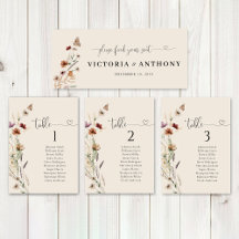 Boho Tiny WildblommBröllop Head Bord Sign