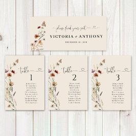 Boho Tiny WildblommBröllop Head Bord Sign