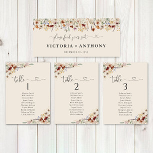 Boho Tiny WildblommBröllop Head Bord Sign