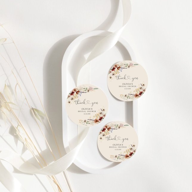 Boho Tiny Wildflower Bröllopsdagspresent Förpackni Gåvor Etiketter (Skapare uppladdad)