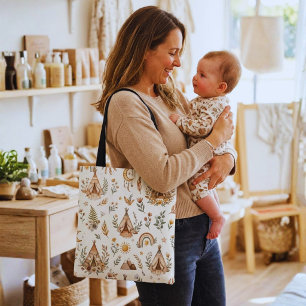 Boho Tipi Anpassad Namn Baby Väska