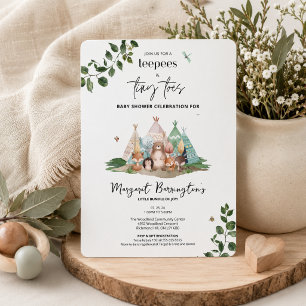 Boho Tipier och Små Tår Skogsbarnsbad Inbjudningar