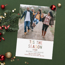 Boho "Tis the Season Anpassningsbar Photo jul Julkort