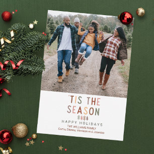 Boho "Tis the Season Anpassningsbar Photo jul Julkort