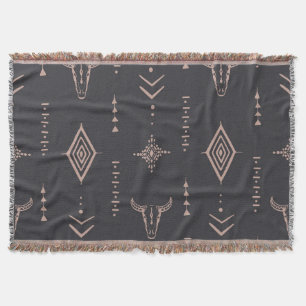 Boho tjallande skalle, etnisk sömlös. filt