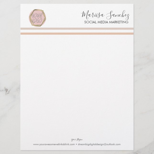 Boho tog bort Namn din Logotyp Letterhead Brevhuvud (Framsida)