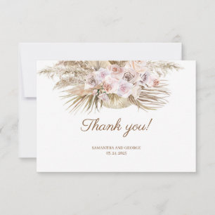 Boho Torkad Handflatan Pampas Grass Dusty Rosa Orc Tack Kort