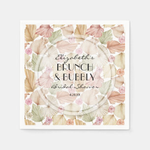 Boho torkade blad och blommor Bröllopsfest Pappersservett