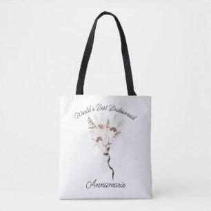 Boho torkade blommor bukett brudtjänstebag tygkasse