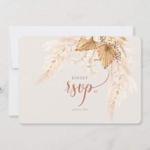 Boho torkade blommor och Pampas-gräs RSVP-inbjudan Inbjudningar