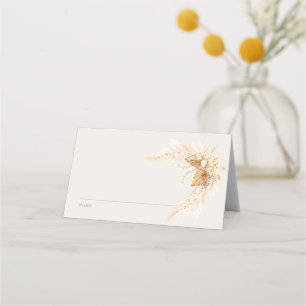 Boho Torkade blommor och Pampas Grass Bröllop Placeringskort