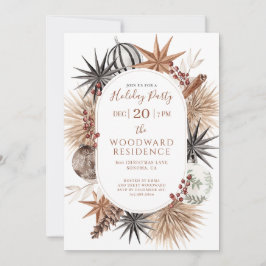 Boho Torkade Botaniska Julfest Inbjudningar