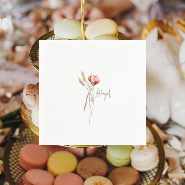 Boho Torkade botaniska skjortor Personlig Pappersservett (Skapare uppladdad)