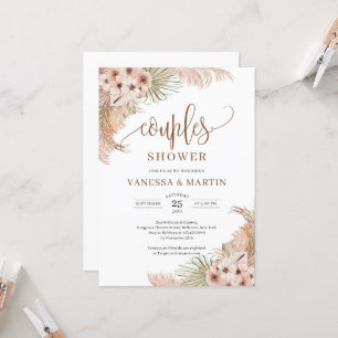 Boho Torkade Handflatan Löv Pampas Grass Par Showe Inbjudningar
