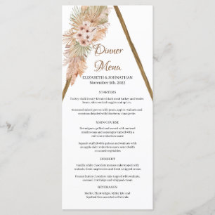 Boho Torkade Handflatan Löv Pampas Grass Wooden Ar Meny