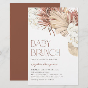 Boho Torkade Palmblad och Orkidéer Baby Brunch Inb