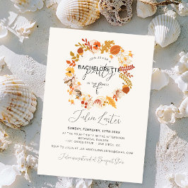 Boho Torte Rustic Blommigt Fall Bachelorette Party Inbjudningar