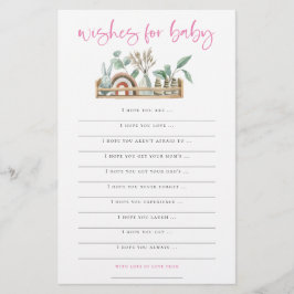 Boho Toys Rosa önskningar för baby shower spel