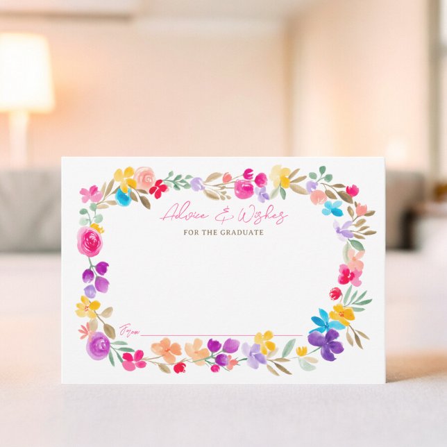 Boho-trädgårdsblommor Advice önskemål studenten Tilläggskort (Boho garden wildflowers Advice wishes graduation Enclosure Card)