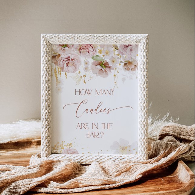 Boho-trädgårdsblommor Gissa hur många kaniner Poster (Skapare uppladdad)