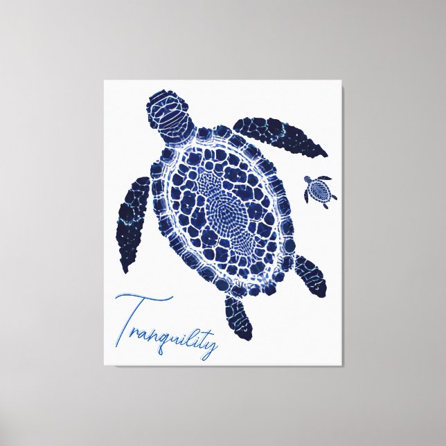 Boho Tranquilitet Sea Turtles Stretched Canvas Art (Framsida)